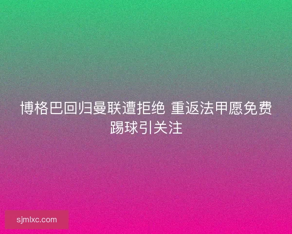 博格巴回归曼联遭拒绝 重返法甲愿免费踢球引关注