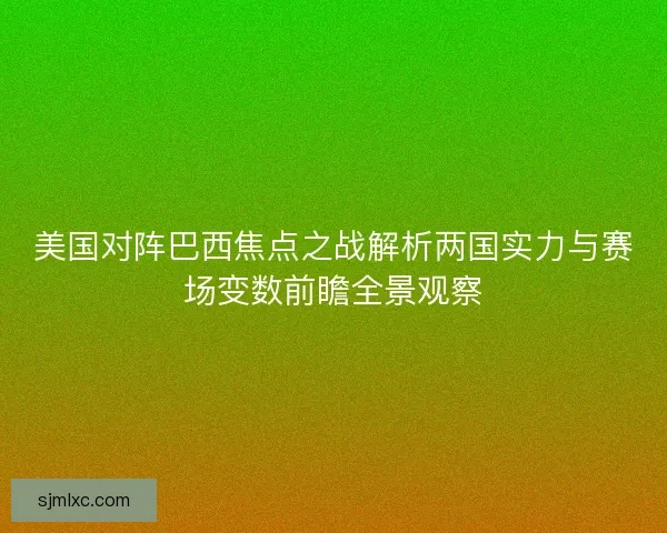 美国对阵巴西焦点之战解析两国实力与赛场变数前瞻全景观察